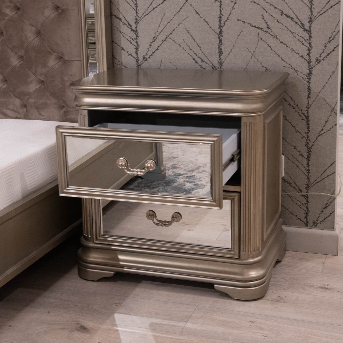Royale - 2 Drawer Bedside Table - Item as Pictured