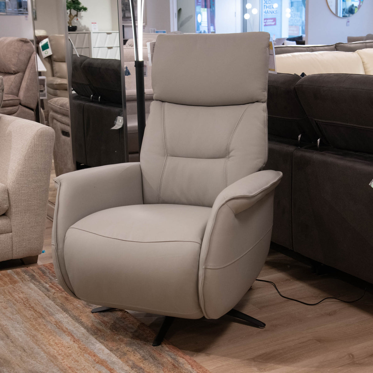 Oregon - Swivel Accent Recliner Chair, Leather - Item as Pictured
