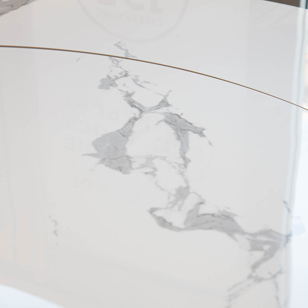 Athena - Extending Dining Table, White Ceramic Top - Item As Pictured