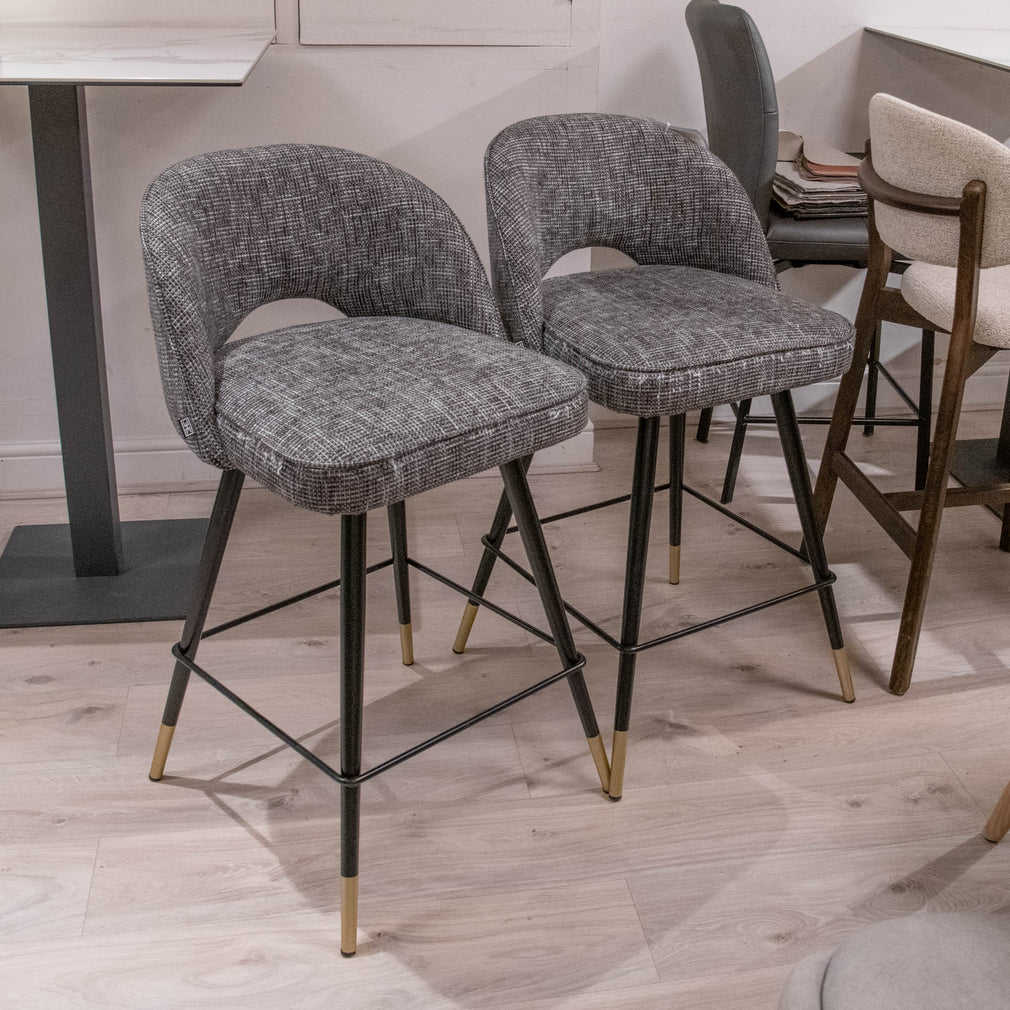 Eichholtz Cliff - Set Of 2 Counter Stools, Rocat Black - Item As Pictured