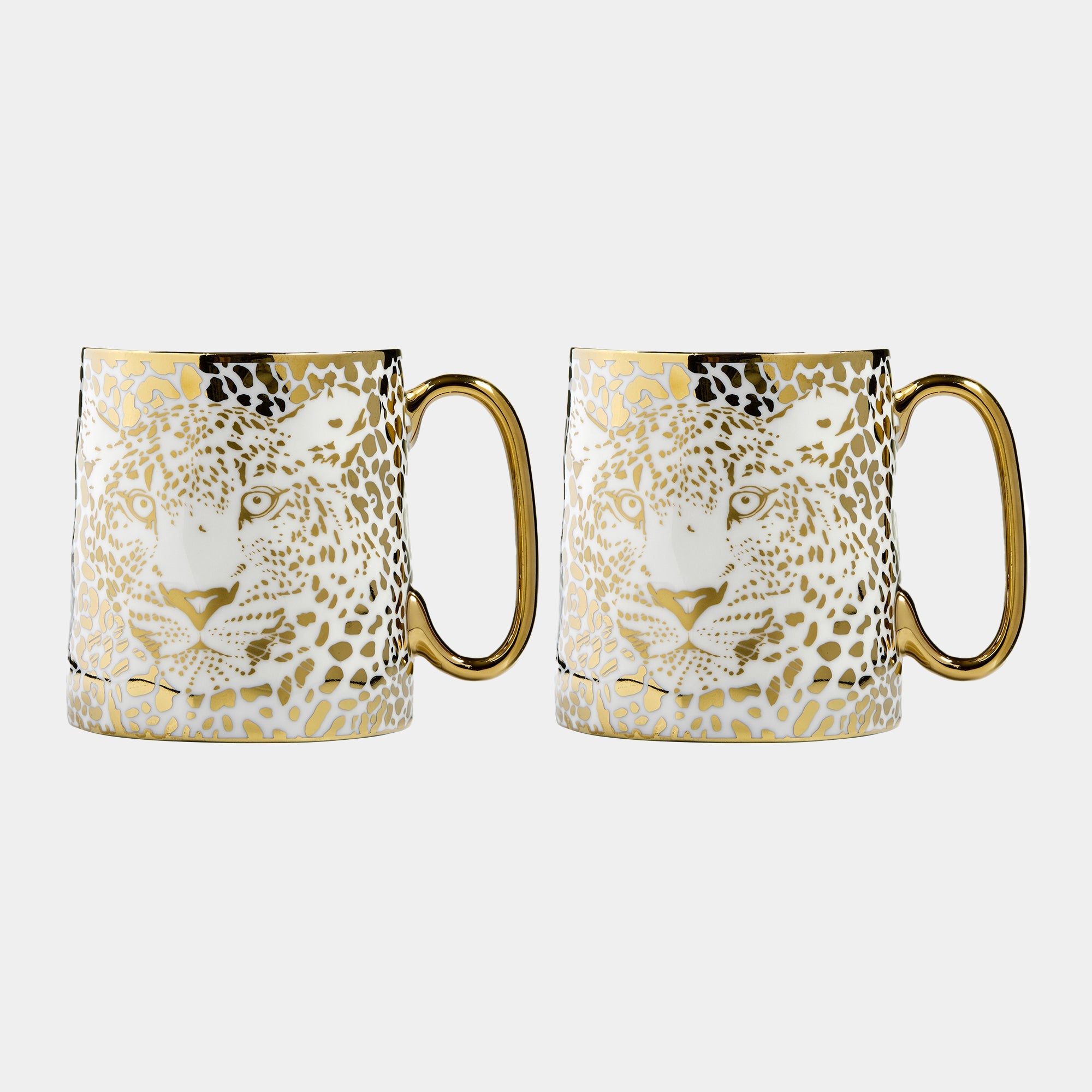 Animal Mug - Leopard, Set of 2