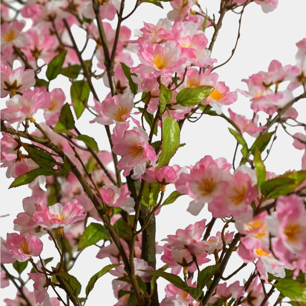 Artificial Cherry Blossom Tree in Brown Pot - Realistic Faux Indoor Plant