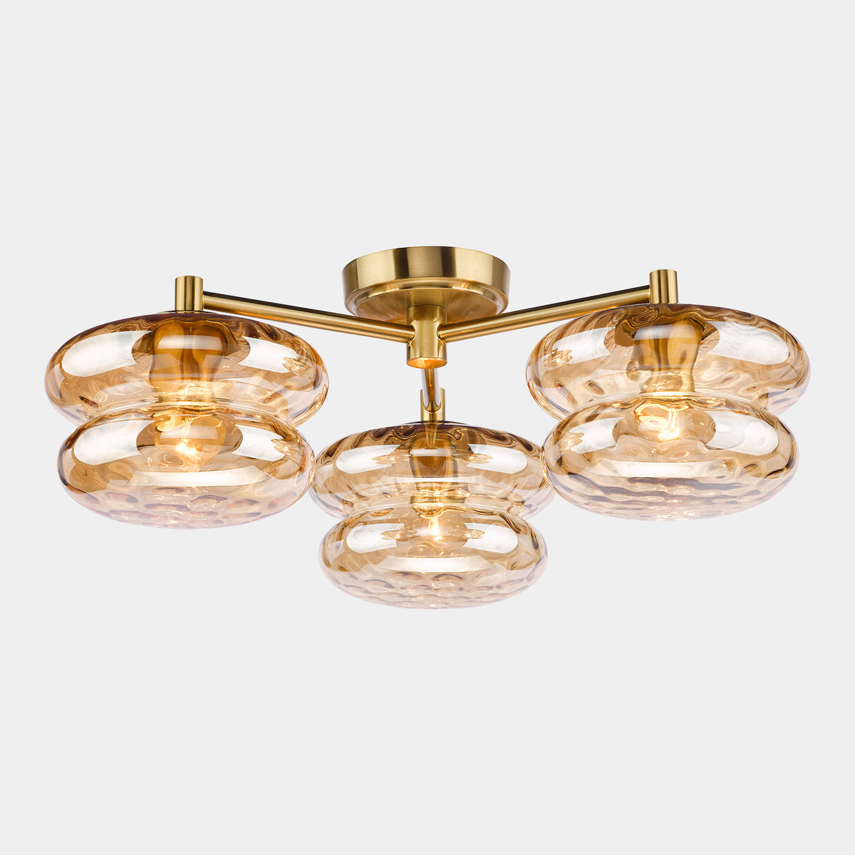 Fossetta Amber - Ceiling Light, 3 Light