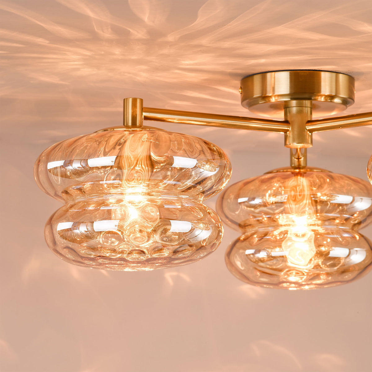 Fossetta Amber - Ceiling Light, 3 Light
