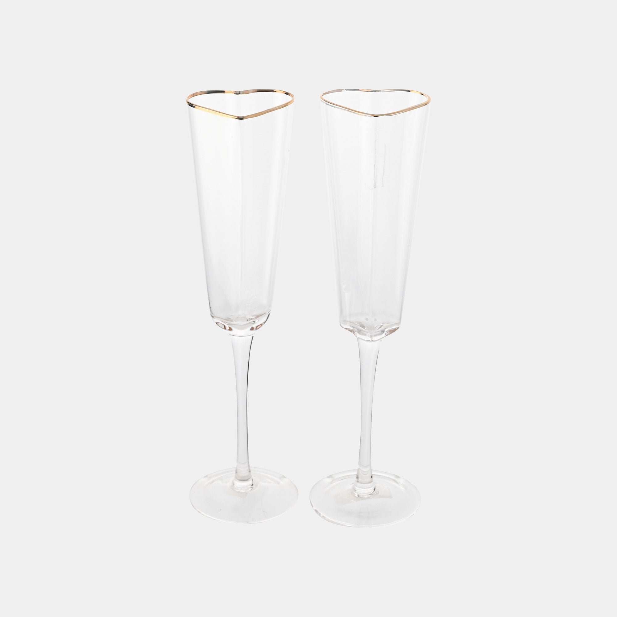 Amore - Heart Shaped Flute Glasses, Set of 2