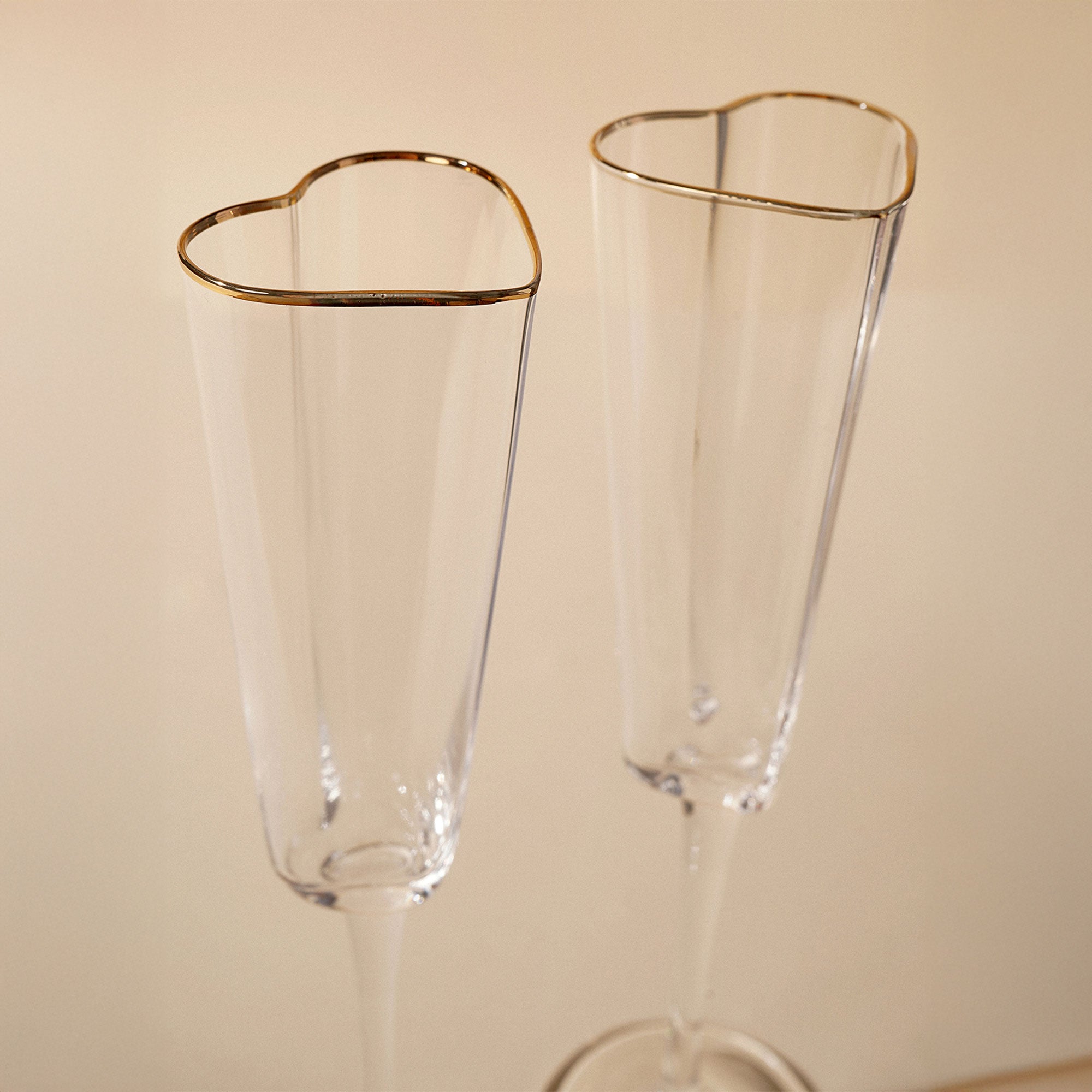 Amore - Heart Shaped Flute Glasses, Set of 2