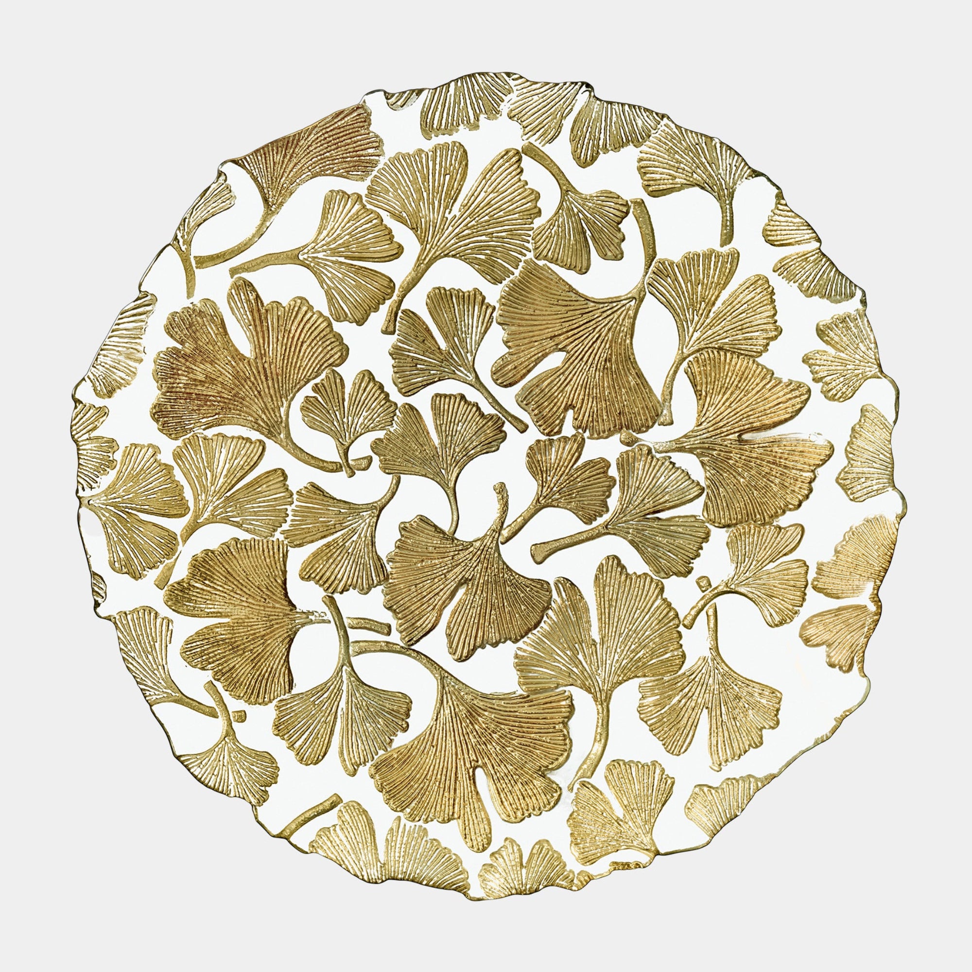 Ginko - Decorative Bowl, Gold Glass