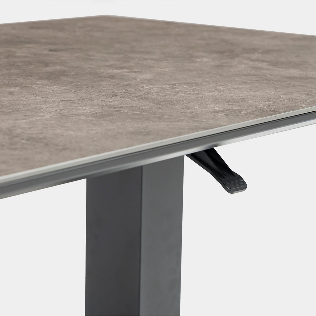 Tahiti - Corner Garden Dining Set With Rising Table & High Backs, Grey