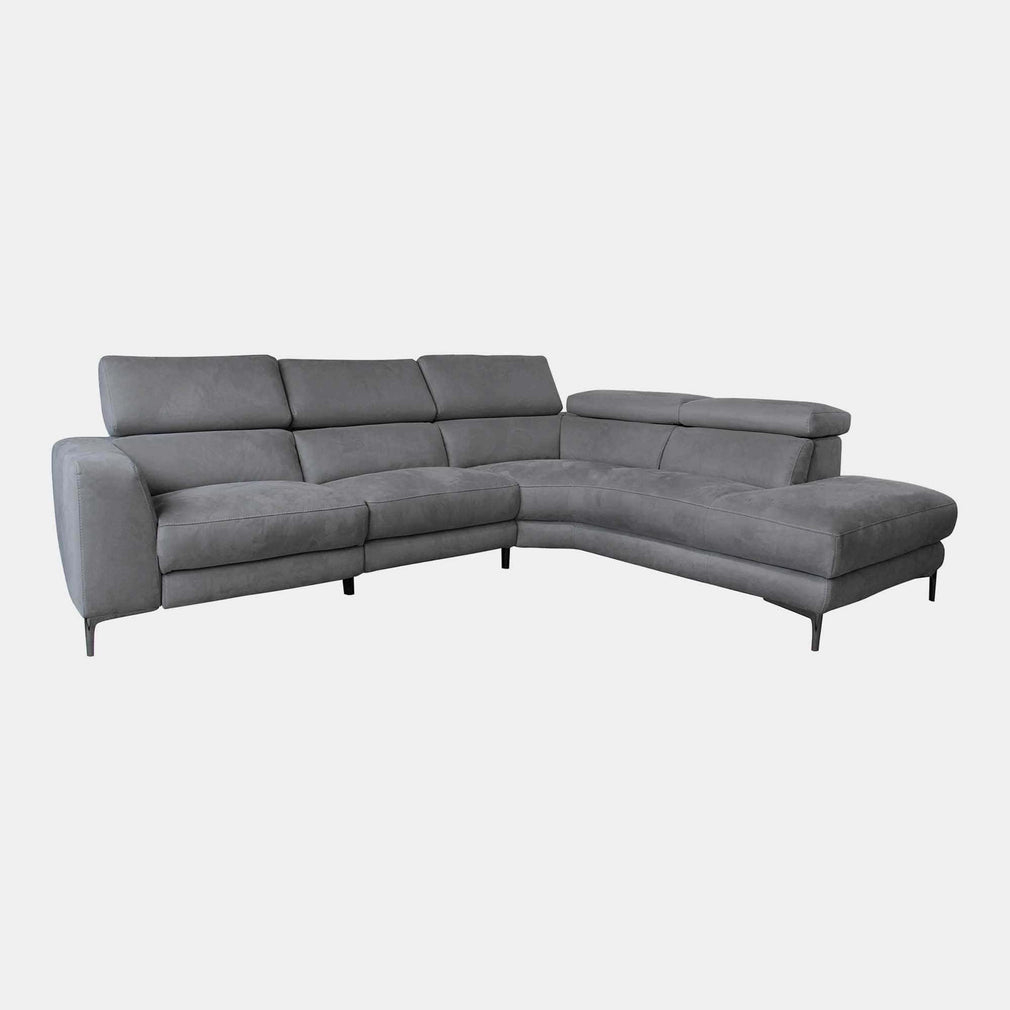 Bella - Corner Recliner Sofa With USB Function, Fabric BLJ-042 Elephant