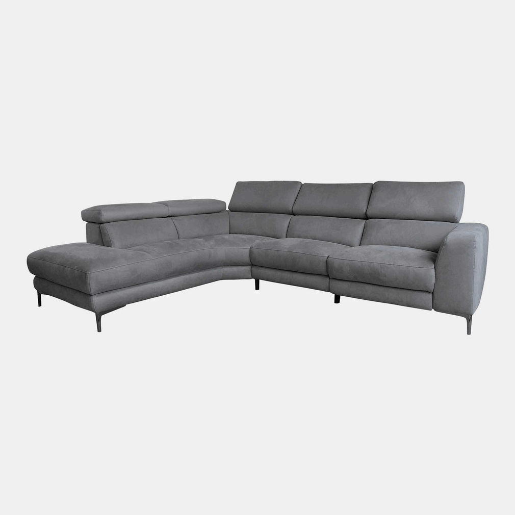 Bella - Recliner Corner Sofa With USB Function, Fabric BLJ-042 Elephant