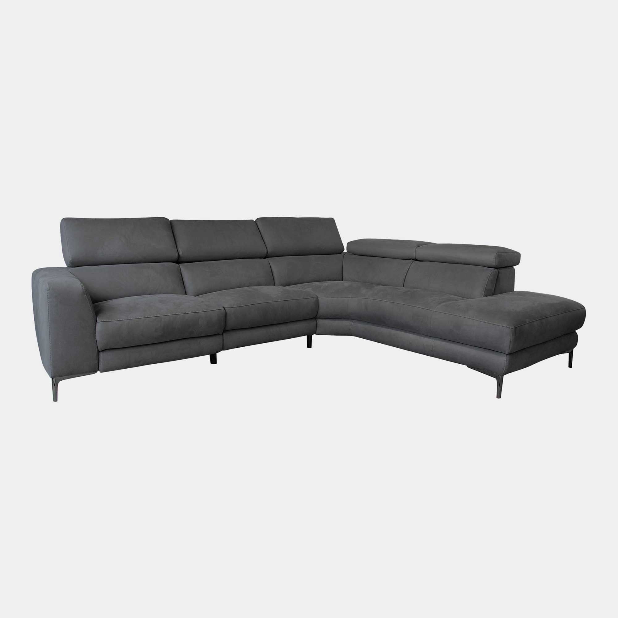Bella - Corner Recliner Sofa With USB Function, Fabric BLJ-088 Charcoal Grey