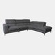 Bella - Corner Recliner Sofa With USB Function, Fabric BLJ-088 Charcoal Grey