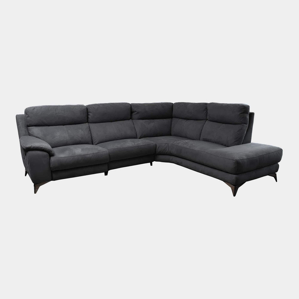 Miura - RHF Power Recliner Corner Sofa, Fabric BLJ-088 Charcoal Grey