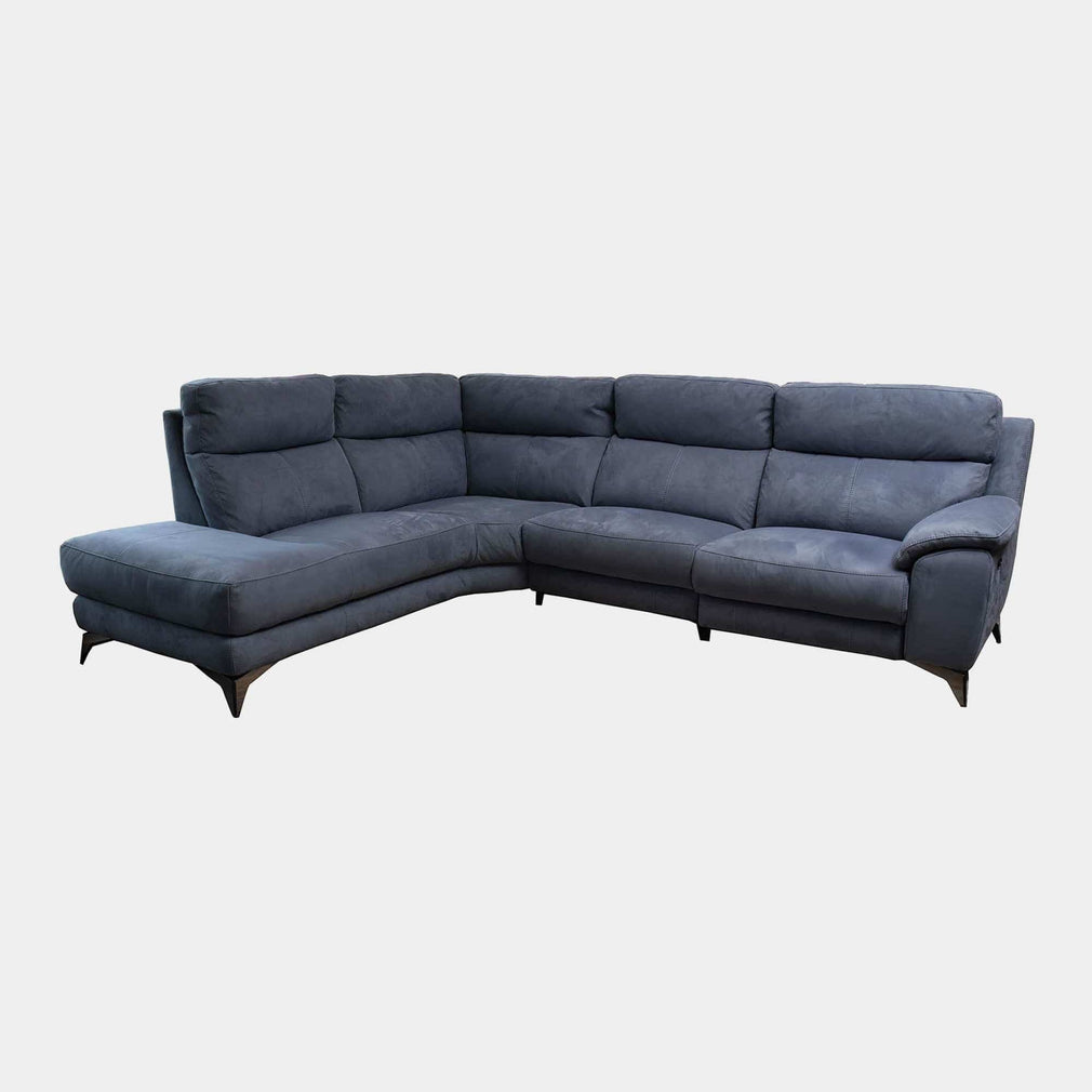 Miura - LHF Power Recliner Corner Sofa, Fabric BLJ-08 Pacific Blue