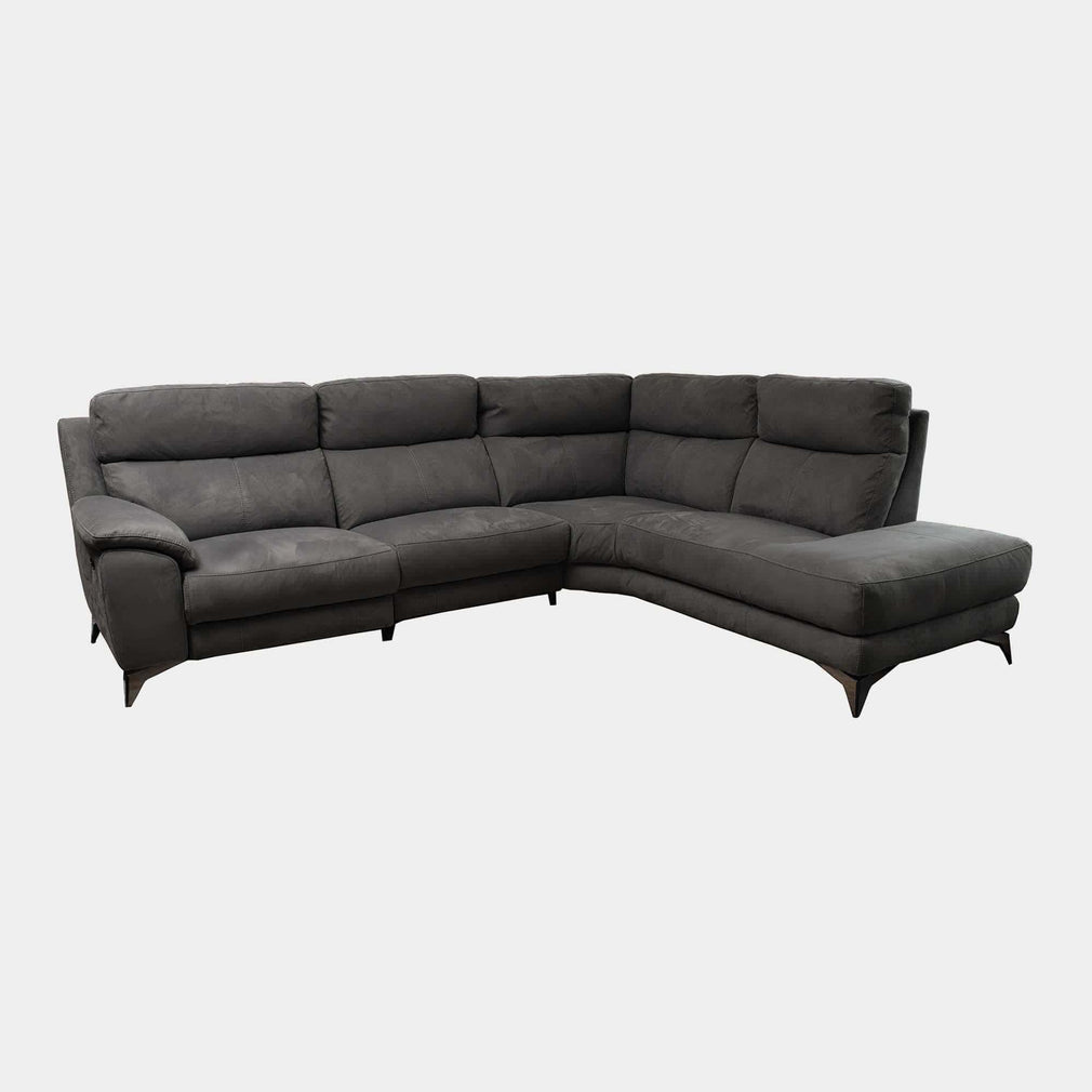 Miura - RHF Power Recliner Corner Sofa, Fabric BLJ-16 Grey