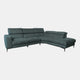 Bella - Corner Recliner Sofa With USB Function, Fabric BLJ-2047 Lake Green