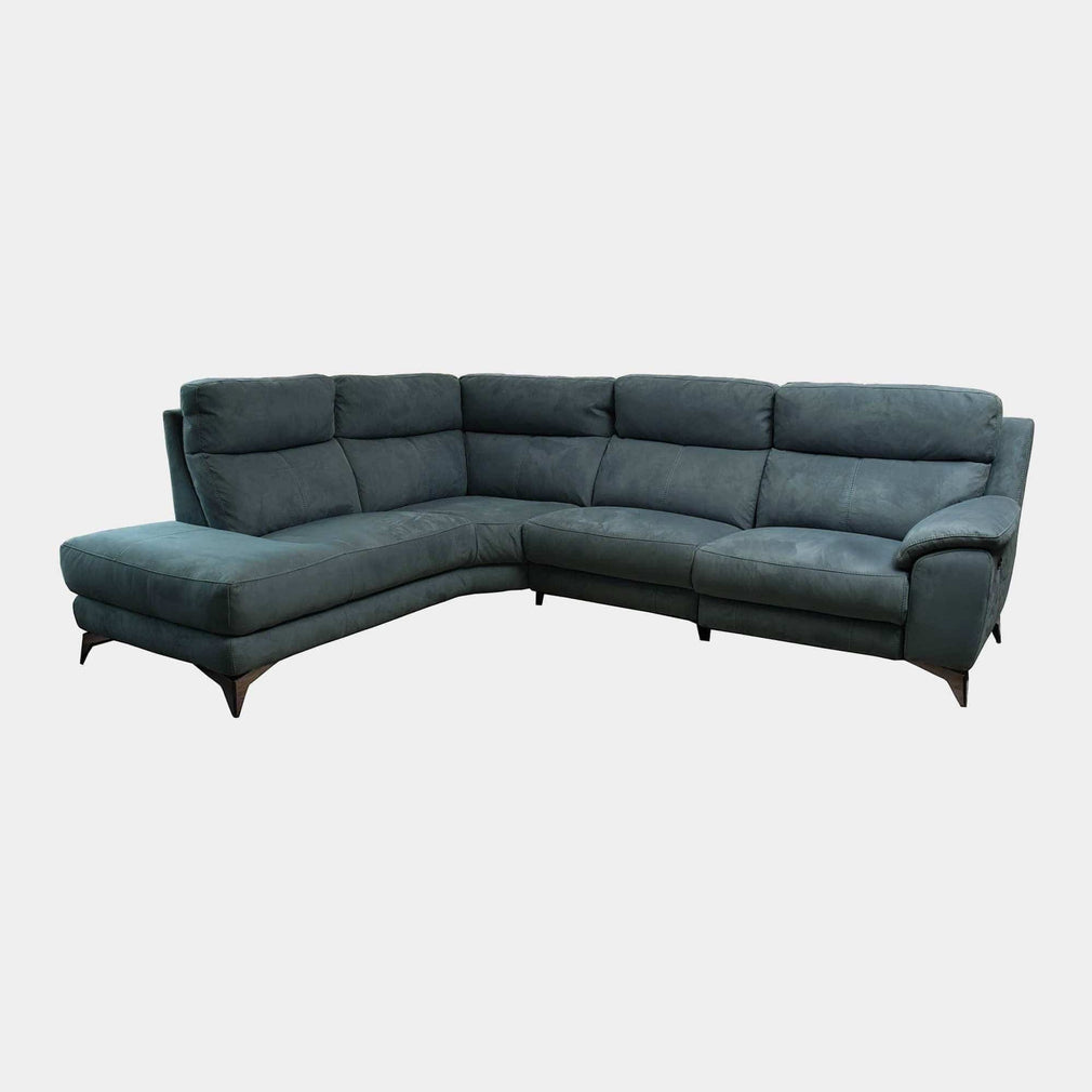 Miura - LHF Power Recliner Corner Sofa, Fabric BLJ-2047 Lake Green
