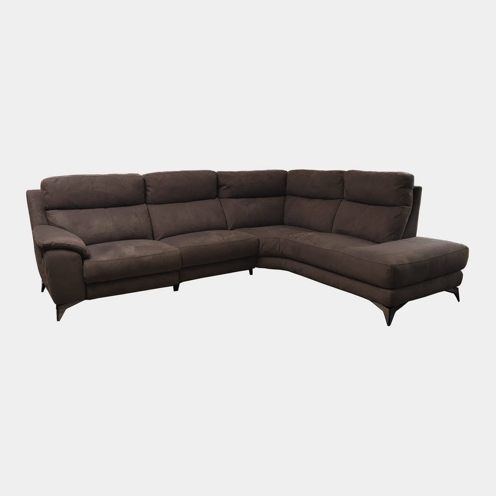 Miura - RHF Power Recliner Corner Sofa, Fabric BLJ-21 Walnut