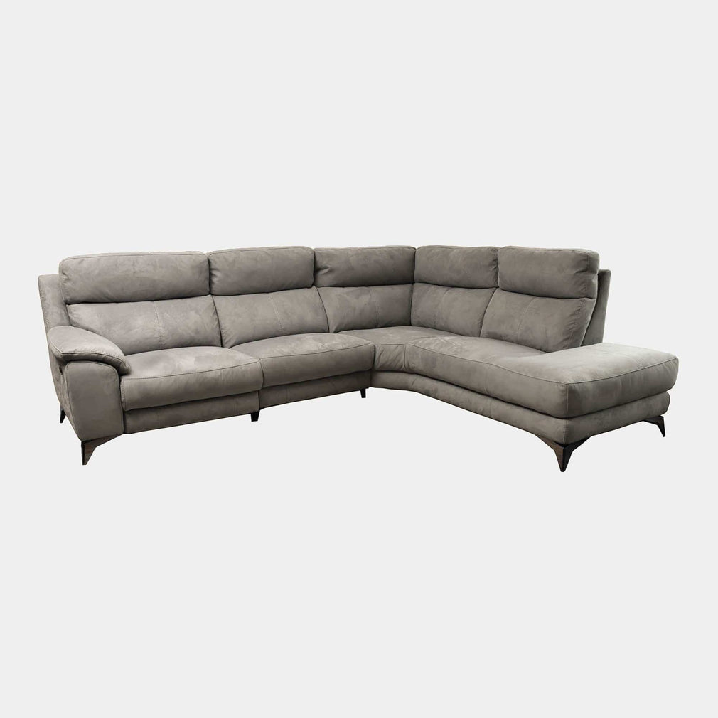 Miura - RHF Power Recliner Corner Sofa, Fabric BLJ-946 Silver Grey