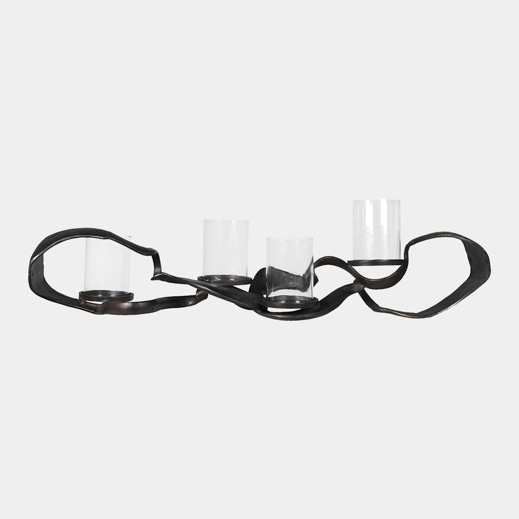 Links - Triple Hurricane Candle Holder, Black
