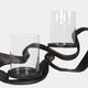 Links - Triple Hurricane Candle Holder, Black