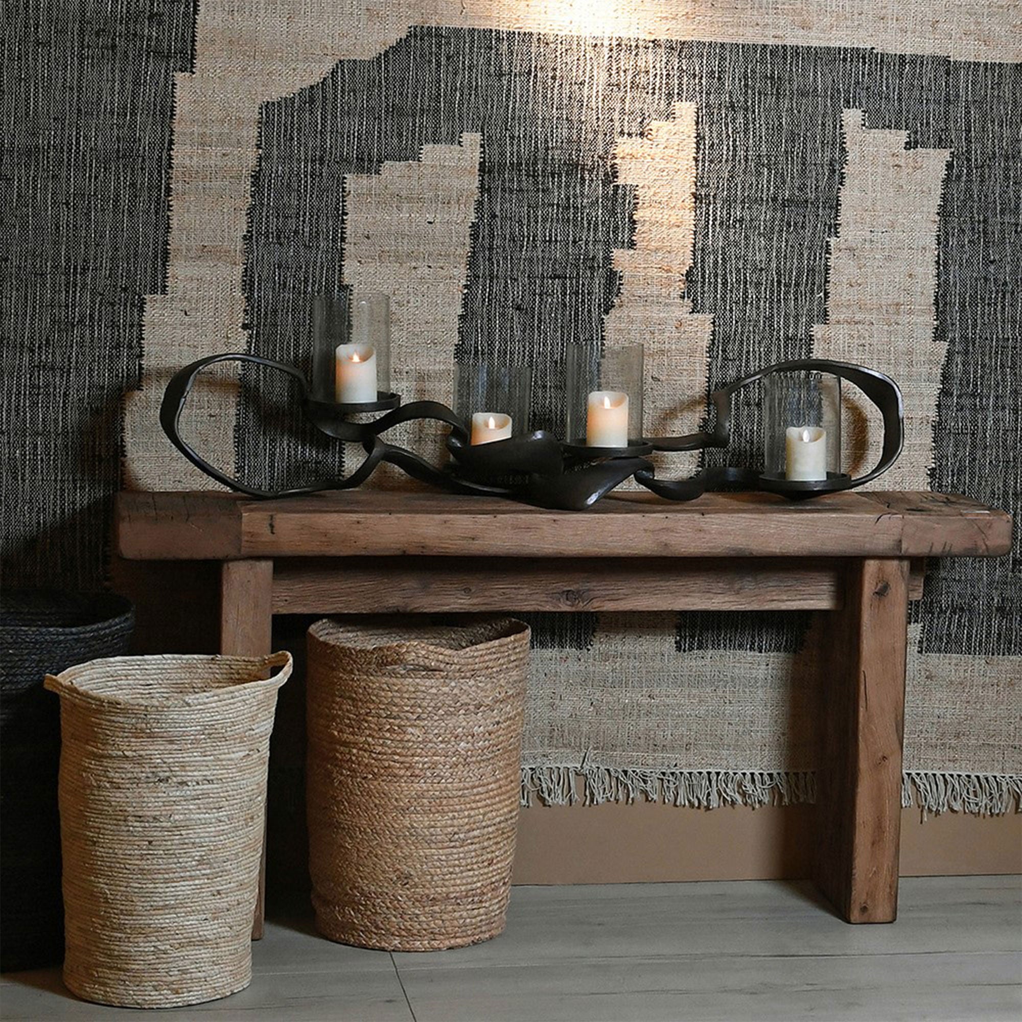 Links - Triple Hurricane Candle Holder, Black