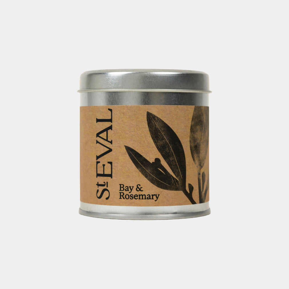 St Eval - Bay & Rosemary Scented Tealights and Tin Candle Set