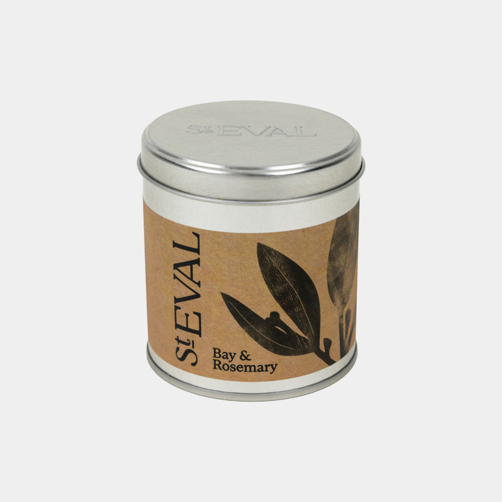 St Eval - Bay & Rosemary Scented Tealights and Tin Candle Set