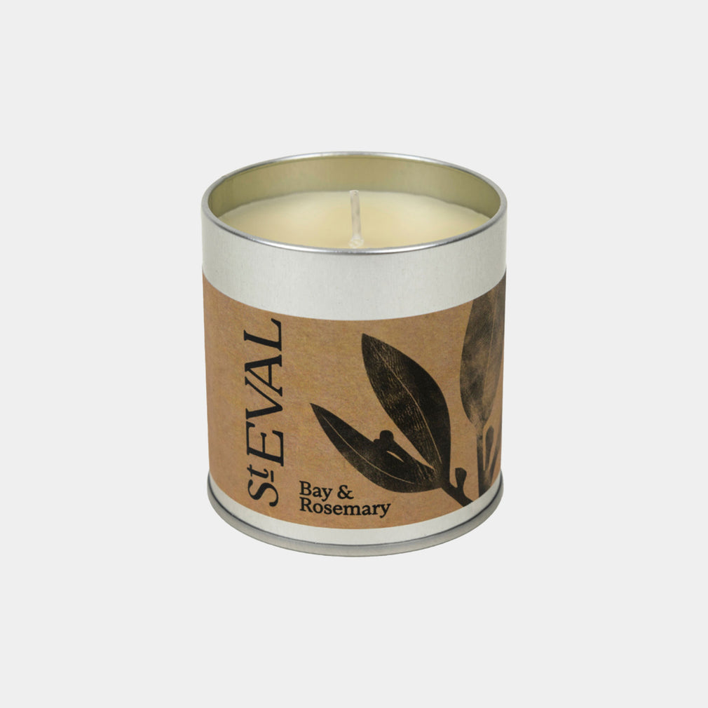 St Eval - Bay & Rosemary Scented Tealights and Tin Candle Set