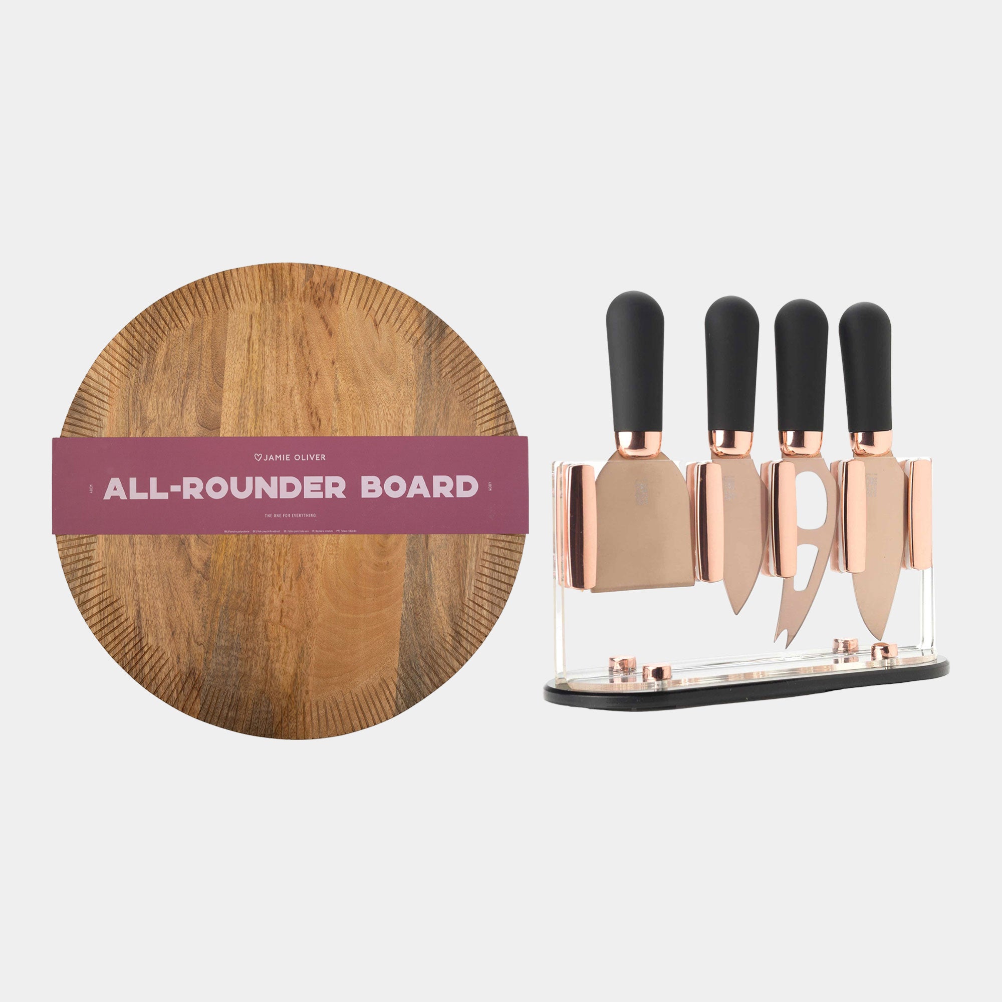 Jamie Oliver Big Love - Mango Wood Serving Board & Cheese Knife Set