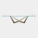 Cattelan Italia Skorpio Glass - Dining Table With Clear Glass Top & Brushed Bronze Base 182 x 90cm