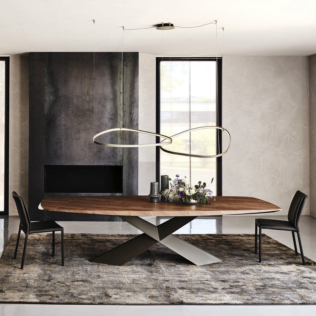 Cattelan Italia Tyron Wood - Dining Table 200cm Barrel Top With Angled Edges