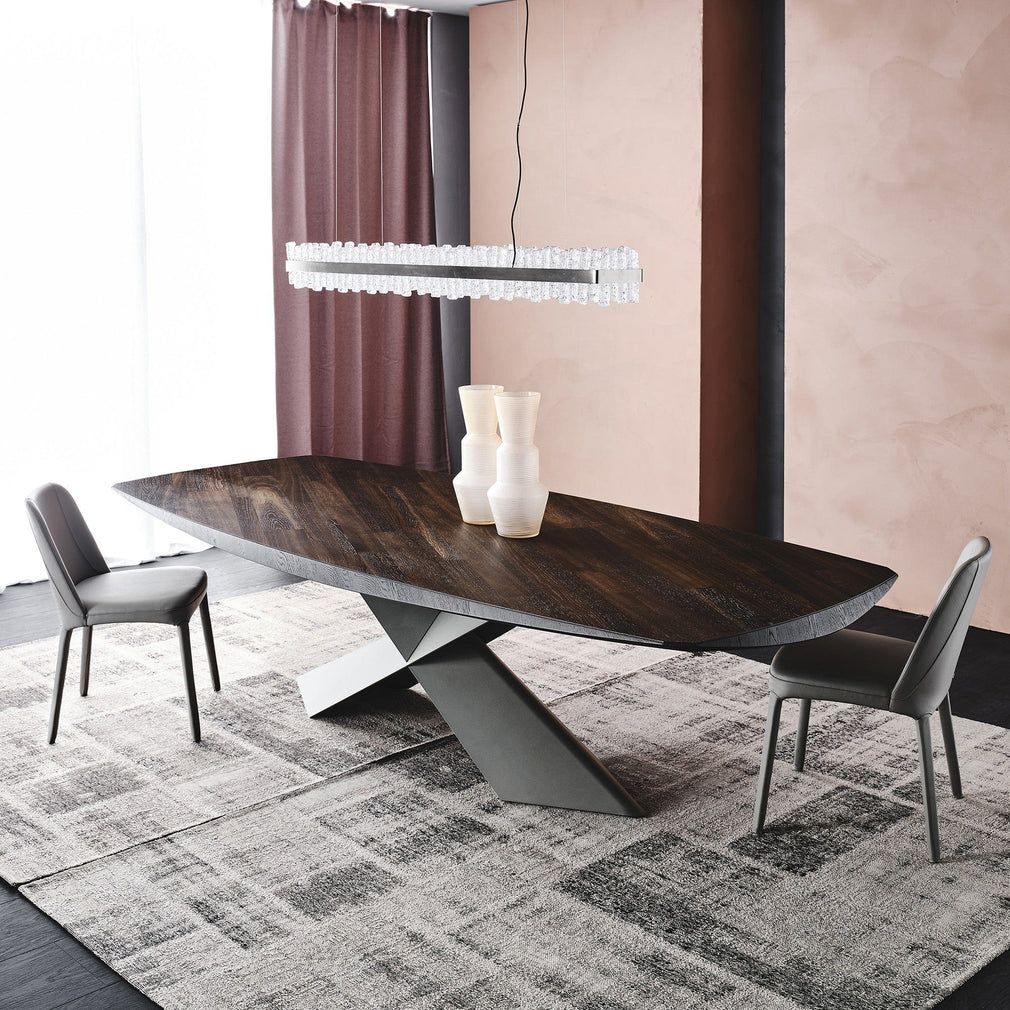 Cattelan Italia Tyron Wood - Dining Table 200cm Barrel Top With Angled Edges
