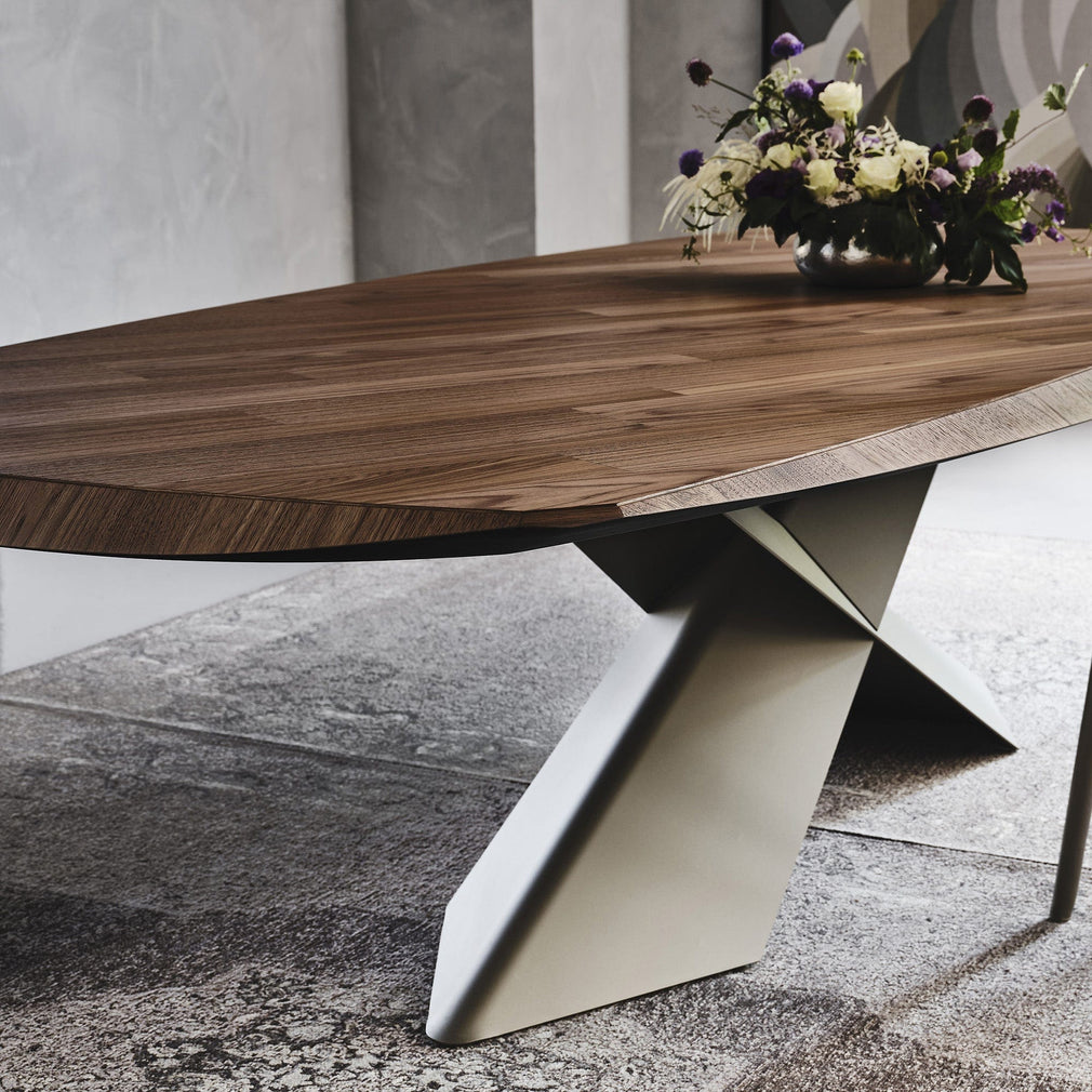 Cattelan Italia Tyron Wood - Dining Table 200cm Barrel Top With Angled Edges
