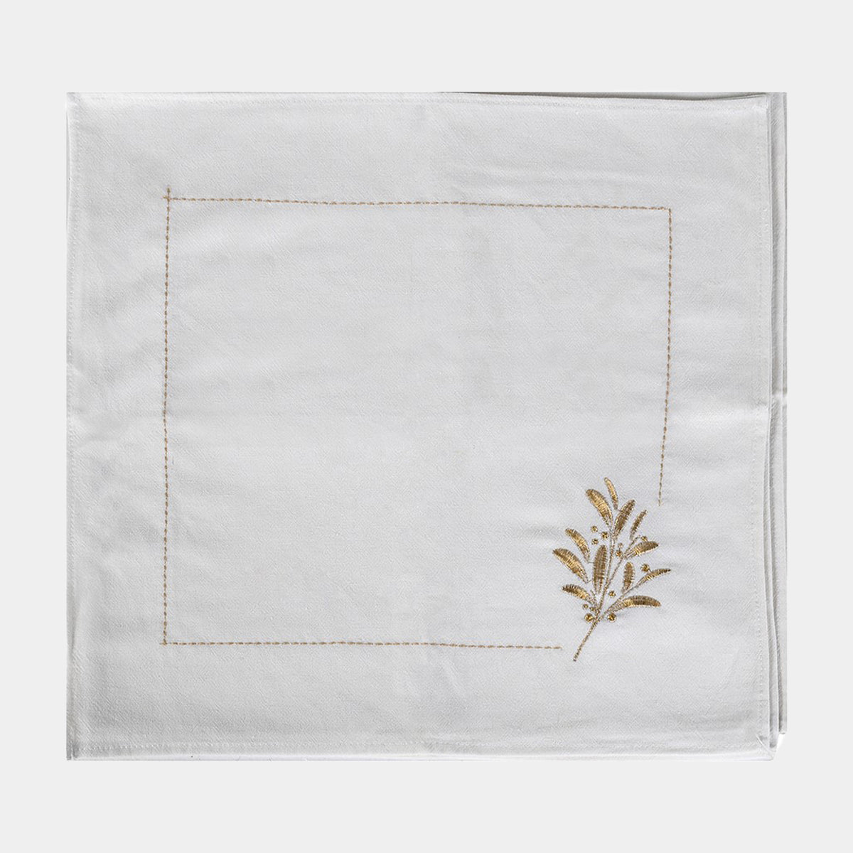 Decorative Gold Embroidered Napkins - Set of 8 Christmas Napkins
