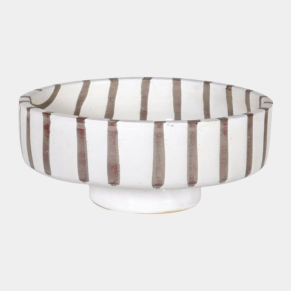 Stripe - White Terracotta Bowl