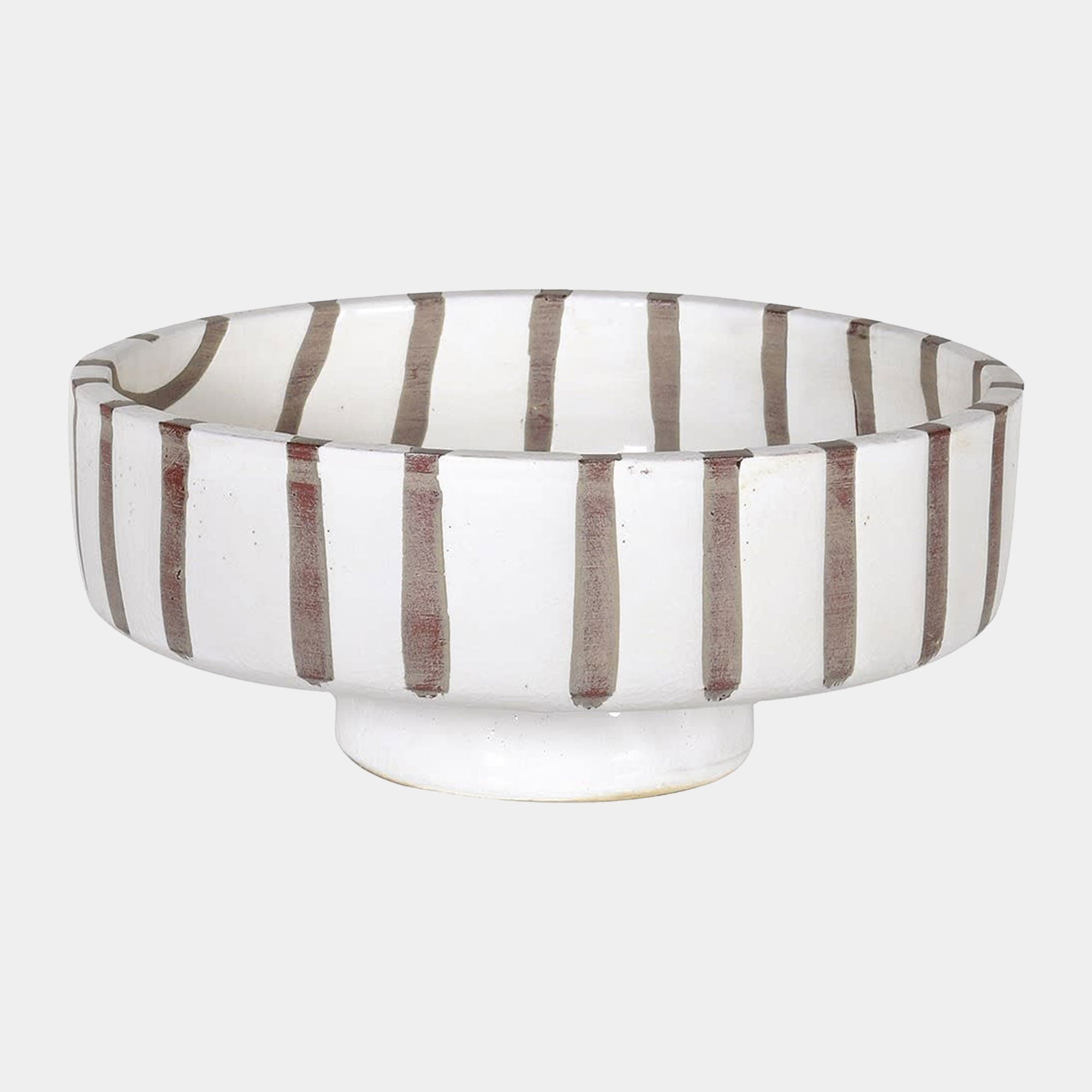 Stripe - White Terracotta Bowl