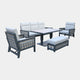 Key Largo - 3 Seat Garden Sofa Set With Rising Table, Aluminium