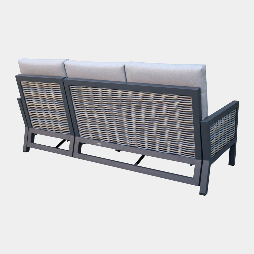 Key Largo - 3 Seat Garden Sofa Set With Rising Table, Aluminium