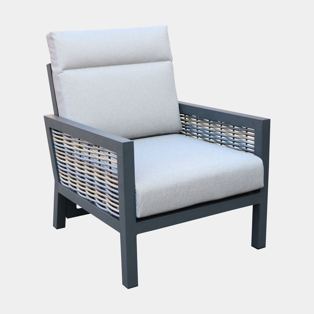 Key Largo - 3 Seat Garden Sofa Set With Rising Table, Aluminium