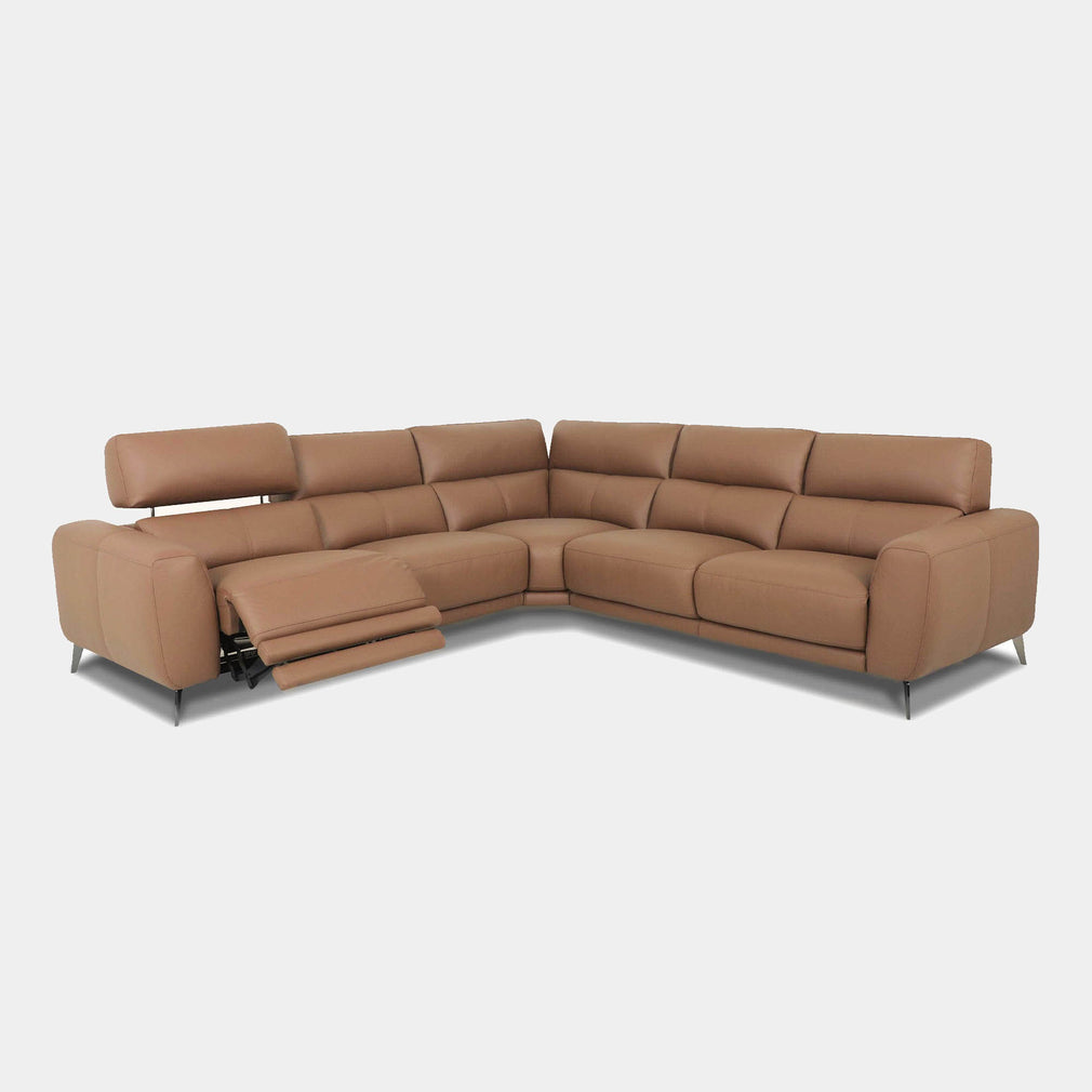 Portland - Large Corner Group Power Recliner Sofa, Leather Camel