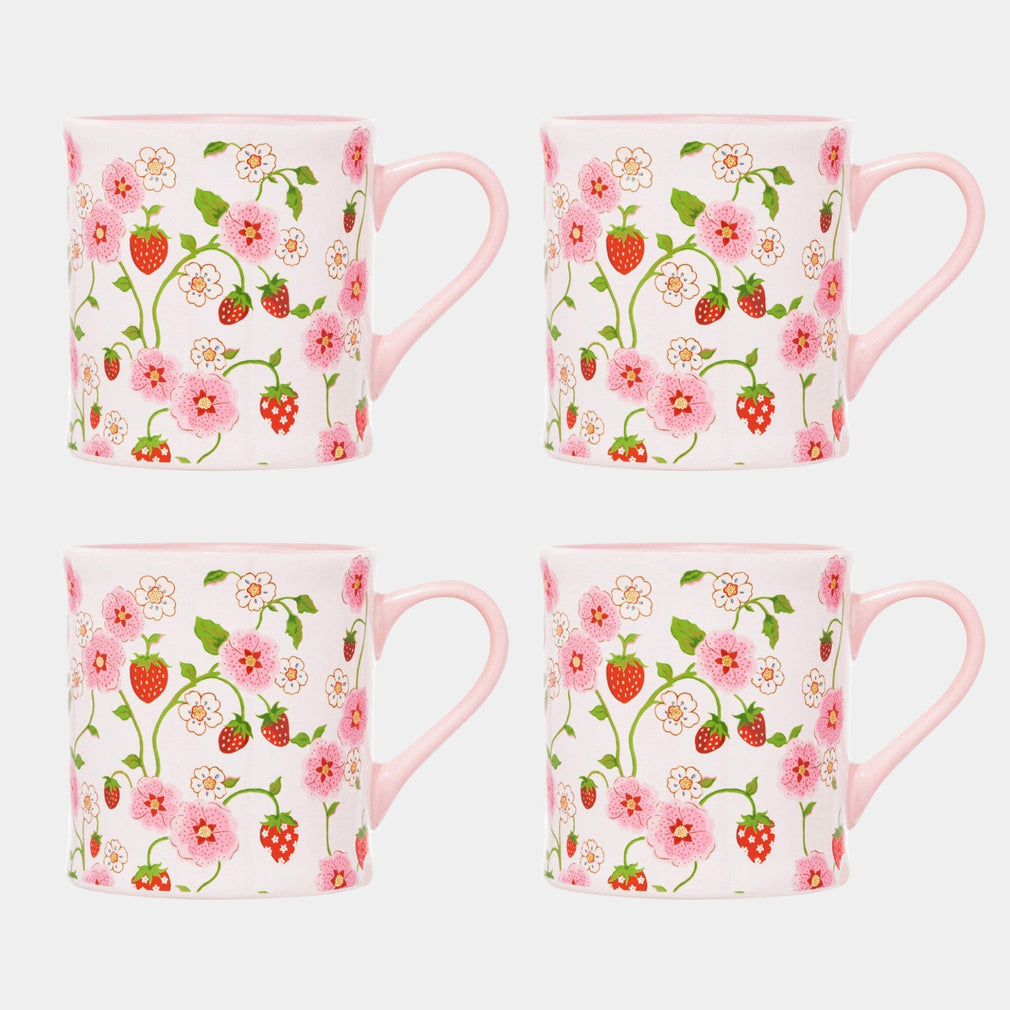 Cath Kidston Strawberry Cream - Mollie Mug, Set of 4