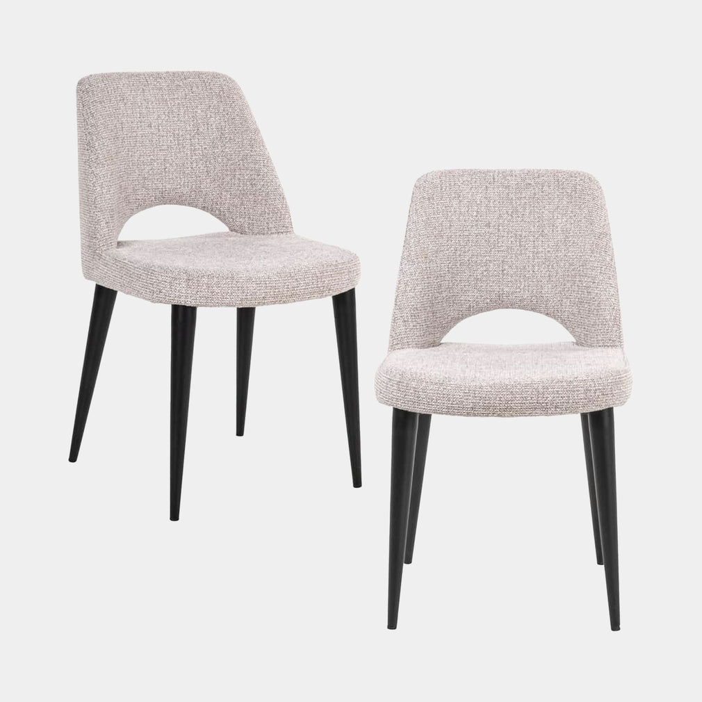 Charlotte - Set Of 2 Dining Chairs, Fabric Natural Fancy