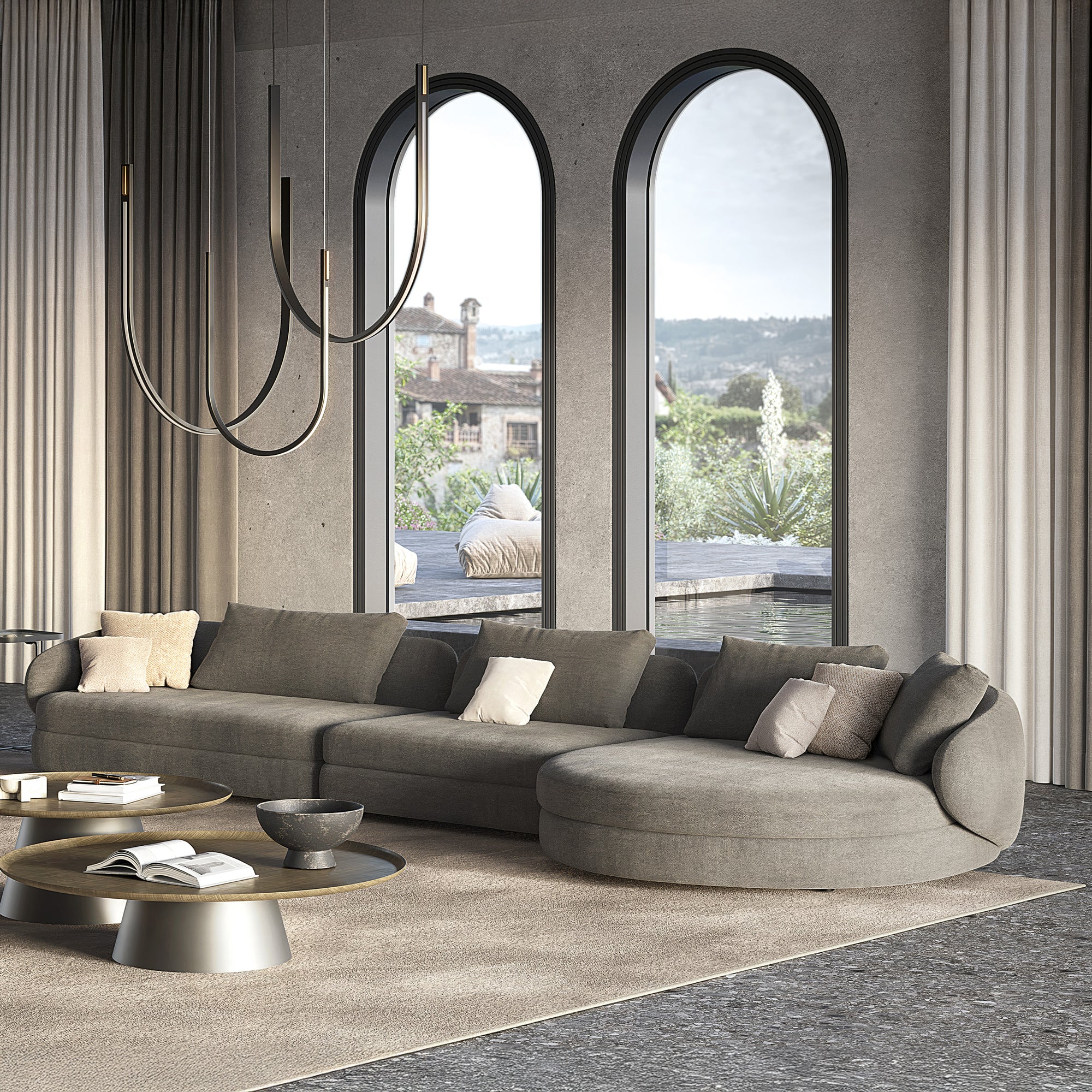 Cattelan Italia Craig - Corner Chaise Sofa In Fabric