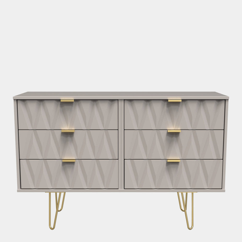 Jewel - 6 Drawer Chest of Drawers Mushroom Carcase & Mushroom Fronts