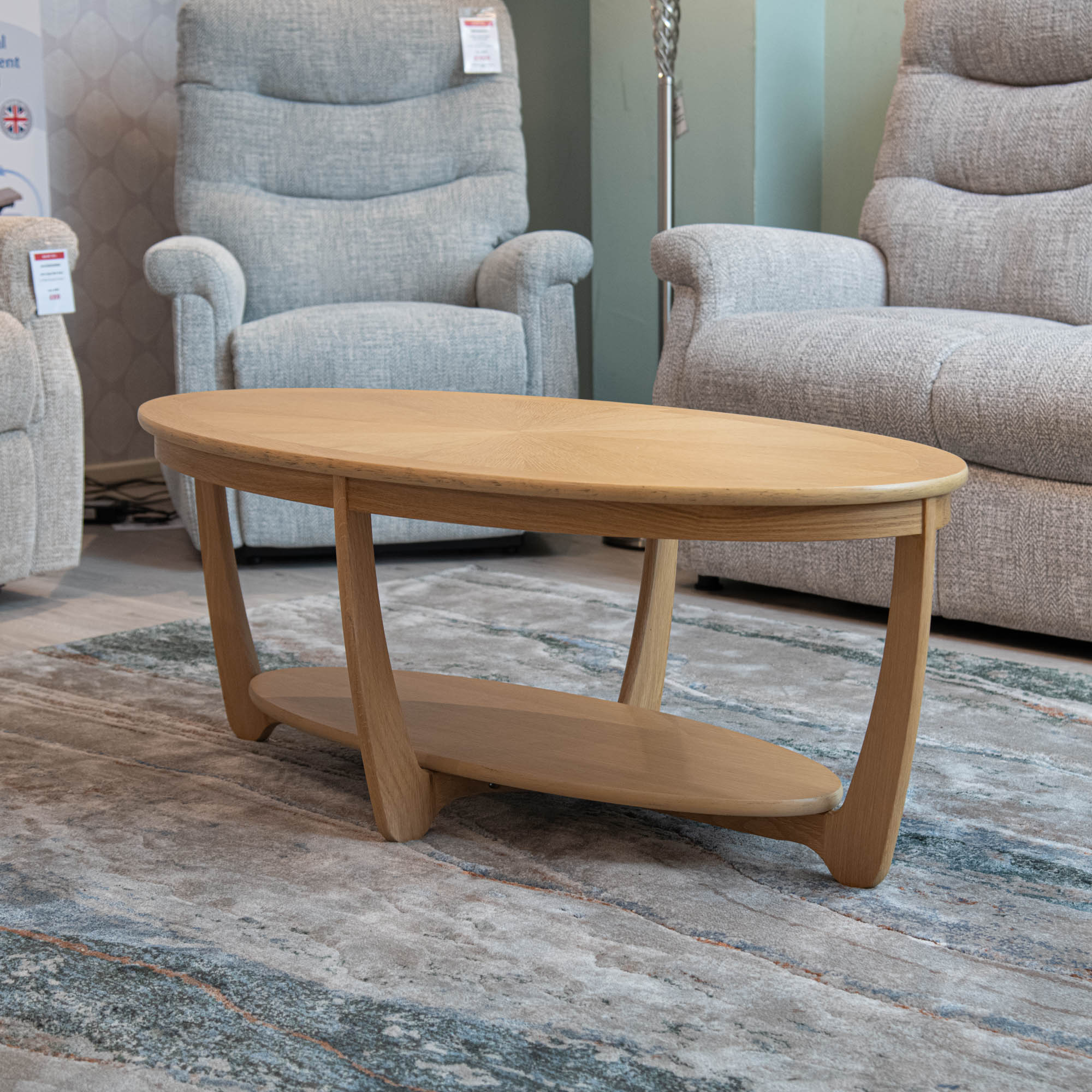 Contour - Oval Coffee Table With Sunburst Top - Item As Pictured
