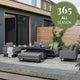 Coral Gables - 3 Seat Garden Sofa Dining Set With Rising Table, Dark Grey Aluminium