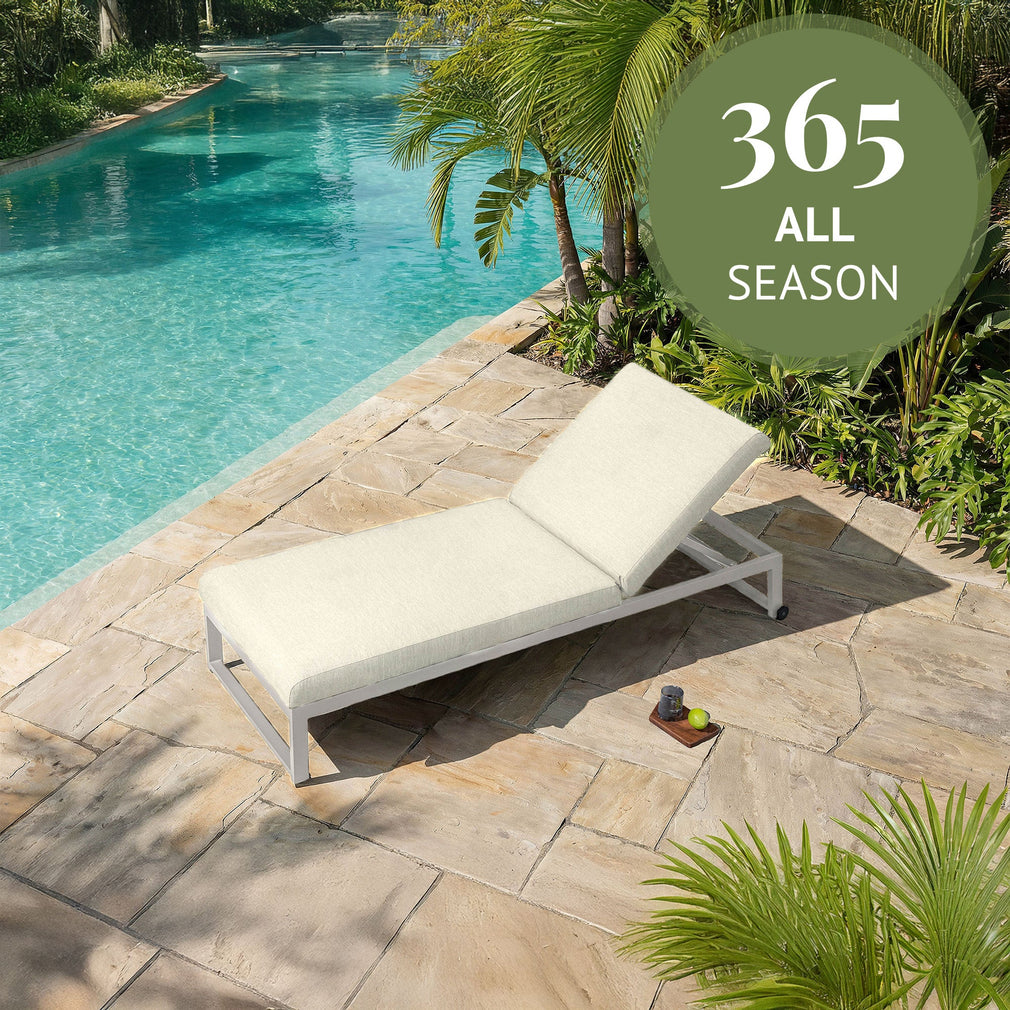 Coral Gables - Sun Lounger With Wheels, Natural
