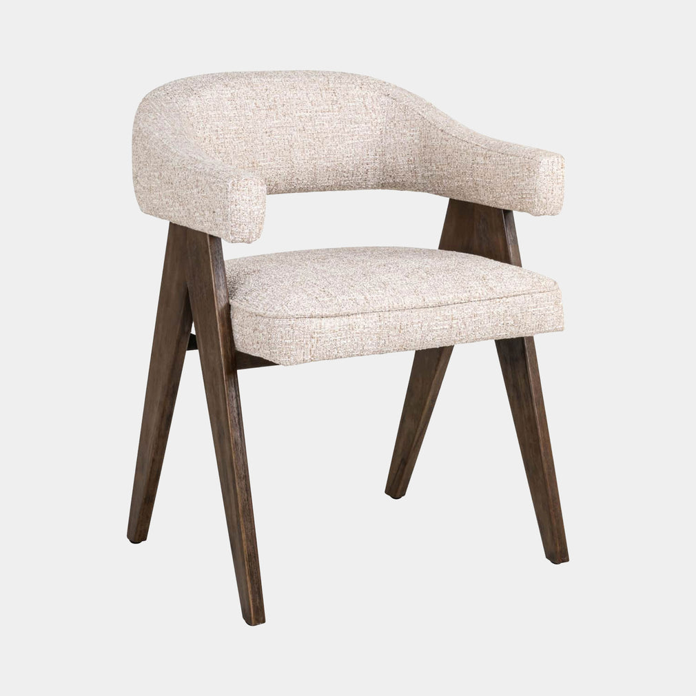 Olivia - Dining Chair, Fabric Cream Tweed