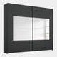 Cruise - Sliding 2 Door Mirrored Wardrobe Graphite & Basalt Glass - A226B